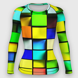 Рашгард женский Оптические кубы, цвет: 3D-принт