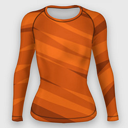 Рашгард женский Тёмный оранжевый полосами, цвет: 3D-принт