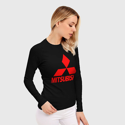 Женский рашгард Mitsubishi red logo / 3D-принт – фото 3