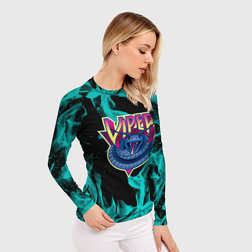 Женский рашгард Вайпер flame neon game / 3D-принт – фото 3