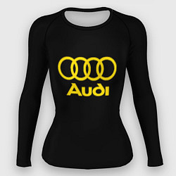 Рашгард женский Audi logo yellow, цвет: 3D-принт