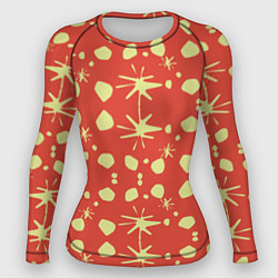 Женский рашгард Лимонные пятна на красном цвете Фиеста