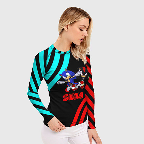 Женский рашгард Sonic sega geometry / 3D-принт – фото 3