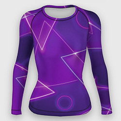Рашгард женский Неоновые треугольники - геометрический паттерн, цвет: 3D-принт
