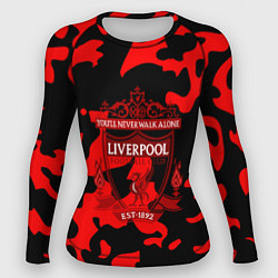 Рашгард женский Liverpool камуфляжный стиль, цвет: 3D-принт