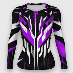 Рашгард женский Purple and white abstraction on a black background, цвет: 3D-принт