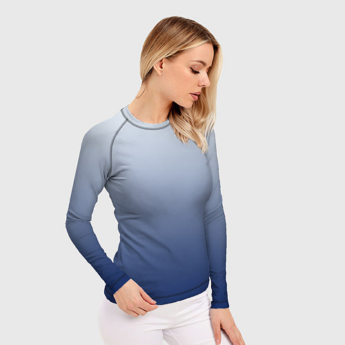 Женский рашгард Бело синий градиент / 3D-принт – фото 3