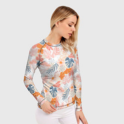 Рашгард женский Паттерн узор листьев, цвет: 3D-принт — фото 2
