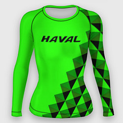 Рашгард женский Haval ярко-зелёный, цвет: 3D-принт