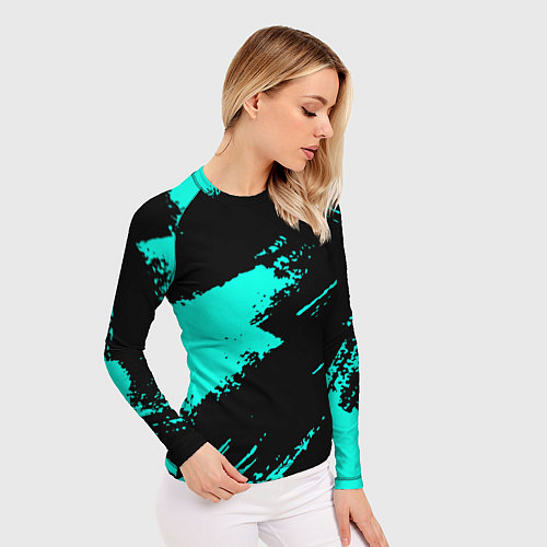 Женский рашгард Неоновые краски текстура / 3D-принт – фото 3