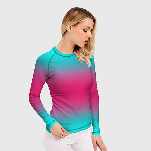 Женский рашгард Градиент текстура неон / 3D-принт – фото 3