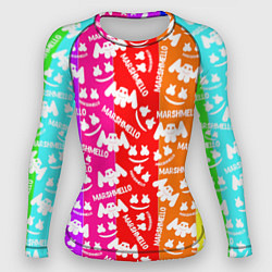 Рашгард женский Marshmello rainbow, цвет: 3D-принт