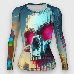 Рашгард женский Cool pixel skull - ai art fantasy, цвет: 3D-принт