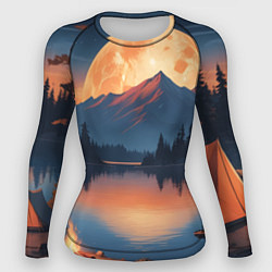 Женский рашгард Костер на берегу озера