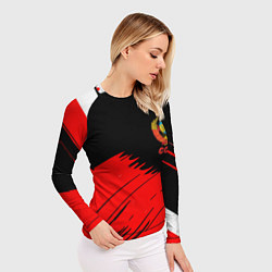 Рашгард женский СССР краски абстрактные текстура, цвет: 3D-принт — фото 2