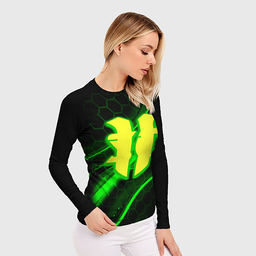 Женский рашгард Starcraft 2 кислотные соты линии / 3D-принт – фото 3