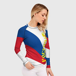 Рашгард женский Флаг России, паттерн, цвет: 3D-принт — фото 2