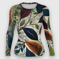 Рашгард женский Листья искусство, цвет: 3D-принт