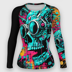 Рашгард женский Cyber skull sketch - color blots, цвет: 3D-принт