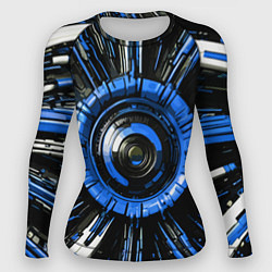 Рашгард женский Чёрно-синяя сфера киберпанк, цвет: 3D-принт