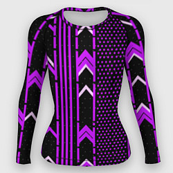 Рашгард женский Фиолетовые обои на чёрном фоне, цвет: 3D-принт