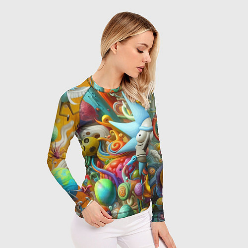 Женский рашгард Рик Санчес - абстракция / 3D-принт – фото 3
