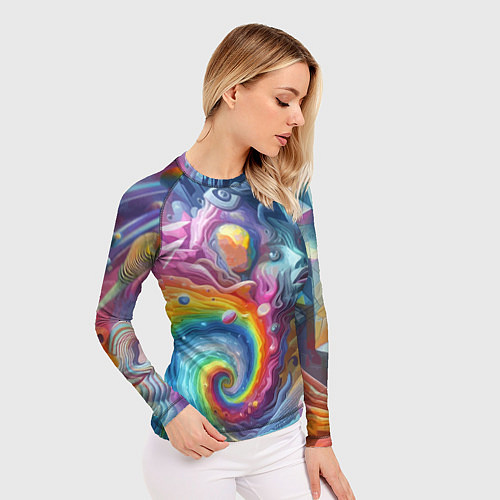 Женский рашгард Абстрактное граффити с лицом девушки / 3D-принт – фото 3