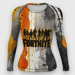 Рашгард женский Фортнайт на фоне разлитых красок, цвет: 3D-принт
