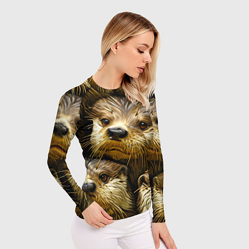 Женский рашгард Мордочки выдр / 3D-принт – фото 3