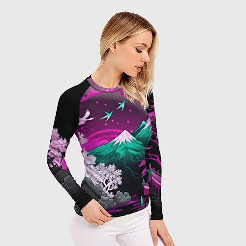 Женский рашгард Горы японии природа / 3D-принт – фото 3