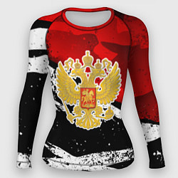 Рашгард женский Герб России - богровый, цвет: 3D-принт