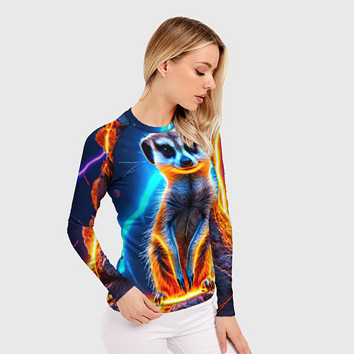 Женский рашгард Сурикат и удар молнии / 3D-принт – фото 3
