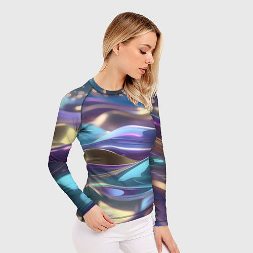 Женский рашгард Космические мягкие волны / 3D-принт – фото 3