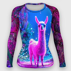 Рашгард женский Лама в розовом, цвет: 3D-принт
