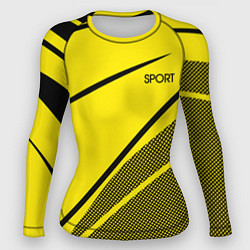 Женский рашгард Sport жёлтый с чёрным точечный