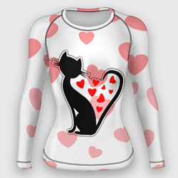 Женский рашгард Влюбленная кошка