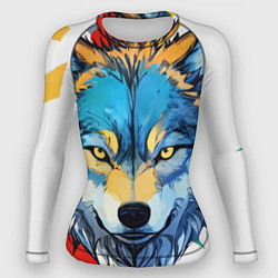 Женский рашгард Волк яркий арт