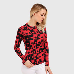 Рашгард женский Тузы черно-красные, цвет: 3D-принт — фото 2