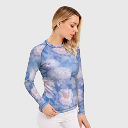 Рашгард женский Цветы в туманности, цвет: 3D-принт — фото 2
