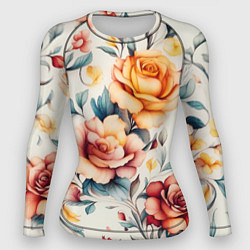 Женский рашгард Паттерн с переплетением цветов