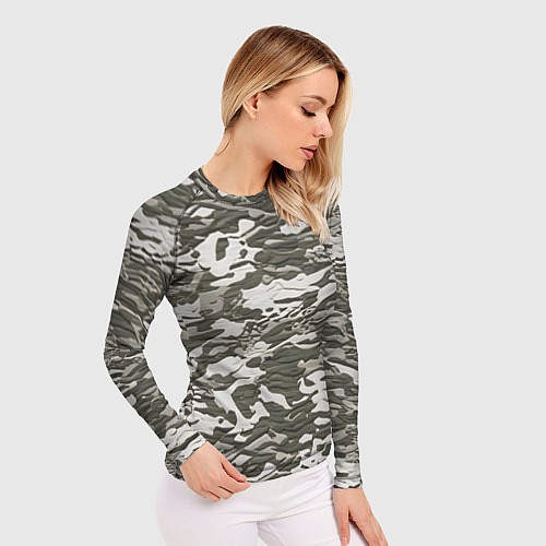 Женский рашгард Фактурный камуфляж / 3D-принт – фото 3