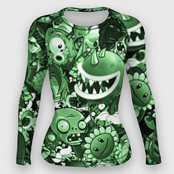 Рашгард женский Растения против зомби в зеленом цвете, цвет: 3D-принт