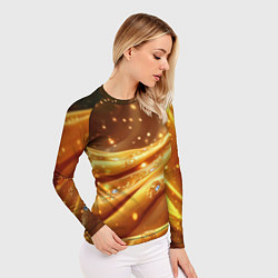 Рашгард женский Золотая ткань с блестками, цвет: 3D-принт — фото 2