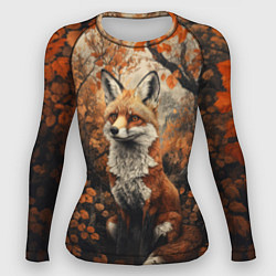 Рашгард женский Лис в лесной чаще, цвет: 3D-принт