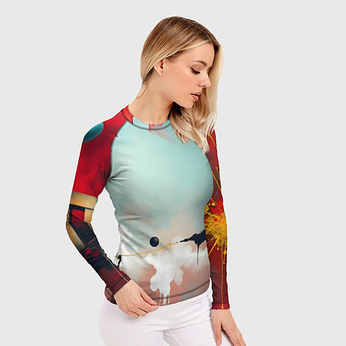 Женский рашгард Сюрреалистичная абстракция / 3D-принт – фото 3