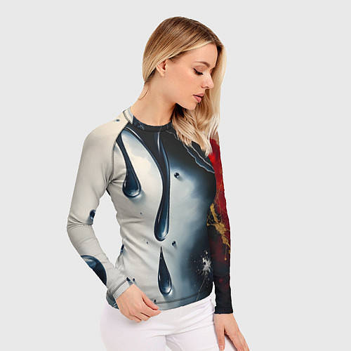 Женский рашгард Сюрреалистичная абстракция с каплями / 3D-принт – фото 3
