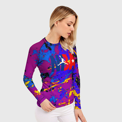 Женский рашгард NBA краски неон / 3D-принт – фото 3