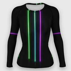 Рашгард женский Neon stripes, цвет: 3D-принт