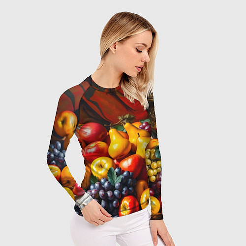 Женский рашгард Фруктовый натюрморт / 3D-принт – фото 3