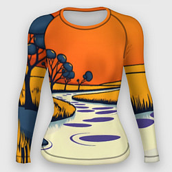 Рашгард женский Арт с фантастическим пейзажем, цвет: 3D-принт